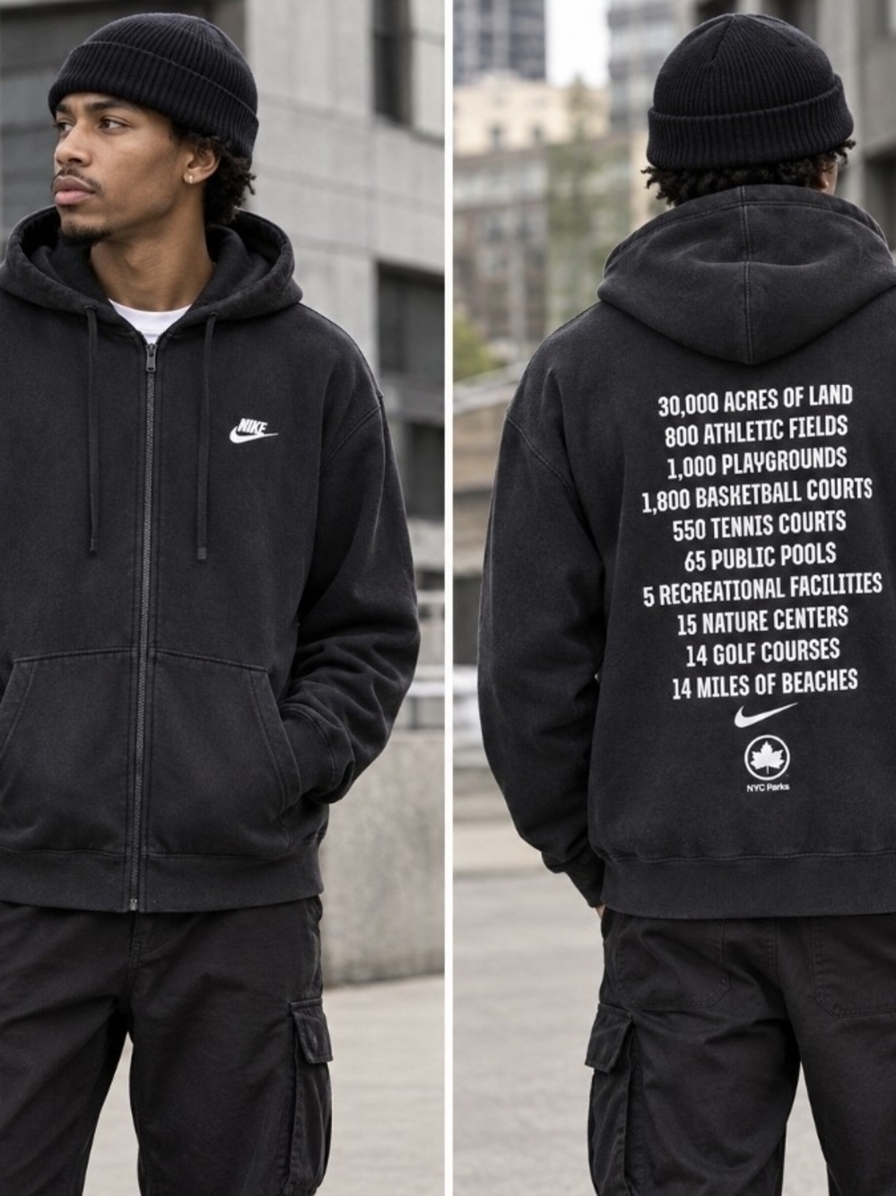 Nike x NYC Parks Club Fleece Pullover Hoodie limited edition collab Men SZ XL